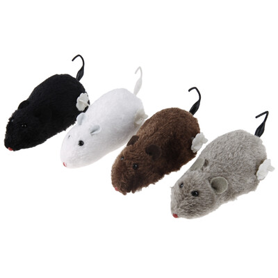 

4pcs Clockwork Mouse Toy for Cat Dog Pet Animals Cute Plush Rat Mechanical
