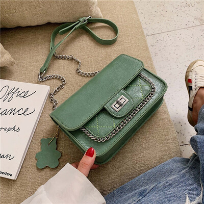 

Girls small bag new chain small square bag Korean version of the fashion simple shoulder diagonal cross package tide