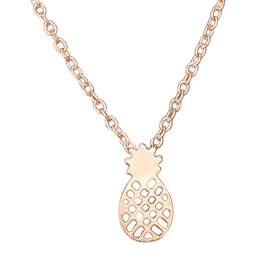 

Women Clavicle Hollow Pineapple Necklace Fruit Chain Alloy Pendant Gold Silver