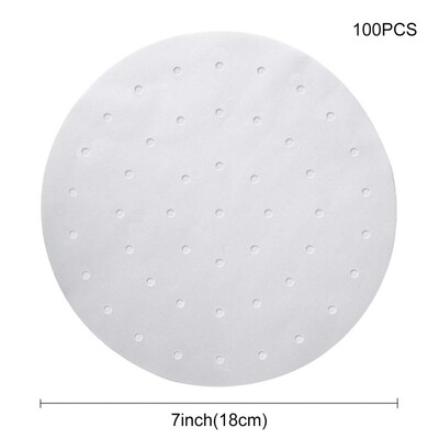 

100 PCS High Quality Perforated Parchment Steam Paper Non-stick Steamer Mat Double-sided Silicone Paper kitchen tools 22CM