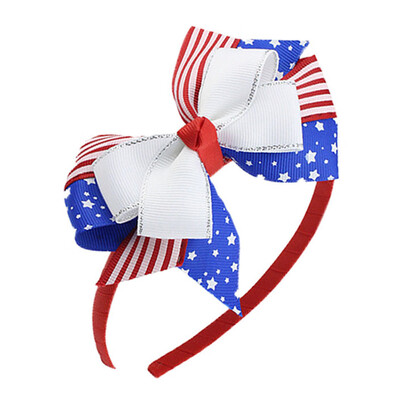 

〖Follure〗Happy Independence Day Bow Headband Tiara Party Decorations Snow Head Hoop A