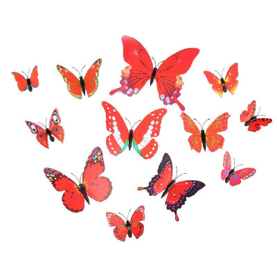 

12Pcs Wall Stickers PVC Butterfly Shape Wall Decal Sticker Home Living Room Nursery Refrigerator Stickers DIY Art Decoration Outdo