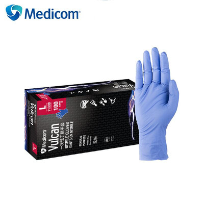 

Medicom 1133D 100Pcs Disposable Nitrile Glove Powder Free Strong Stretchy Gloves Pockmark Fingertip for Manufacturing Industry Pet