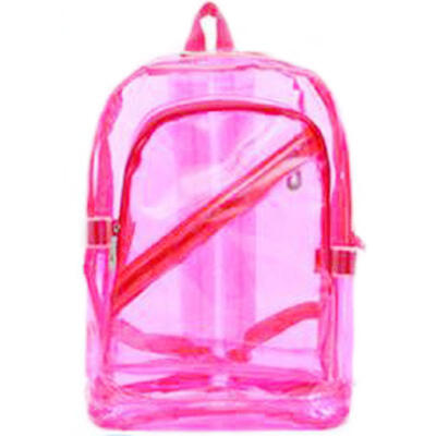 

Plastic Candy Color Transparent Bag Fluorescent Bag Student Backpack