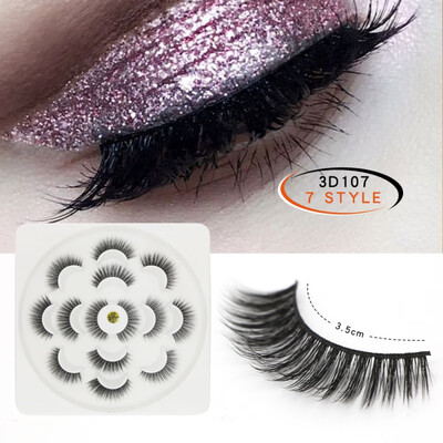

7 pair 3D Mink Lashes Natural Long False Eyelashes Dramatic Volume Fake Lashes Makeup Eyelash Extension Silk Eyelashes