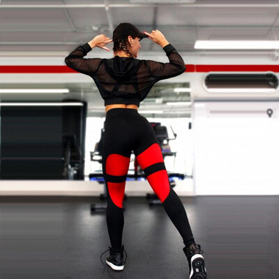 

Cross-border new digital printing quality guarantee high waist elastic tight hip high elastic leggings sports yoga pants red