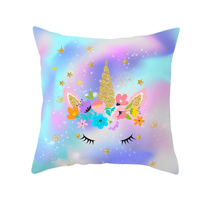 

16 Styles New Cartoon Unicorn Print Sofa Cushion Cover Throw Pillow Case Home Decoration