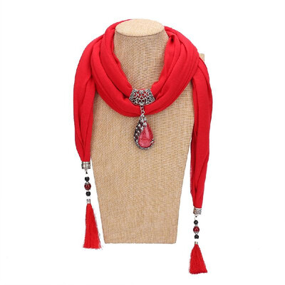 

Fashionable Elegant Pendant Scarf National Style Polyester Scarves Pendants Jewelry Foulard Female Accessories For Women Multicolo