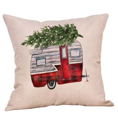 

Siaonvr Merry Christmas Pillow Cases Cotton Linen Sofa Cushion Cover Home Decor
