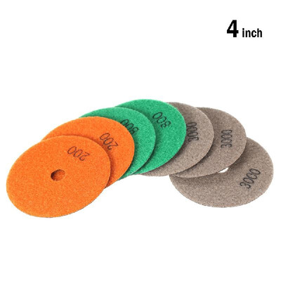 

7pcsSet 4" Diamond Dry Polishing Pads Grinding Disc for Granite Marble Stone Ceramic Tiles