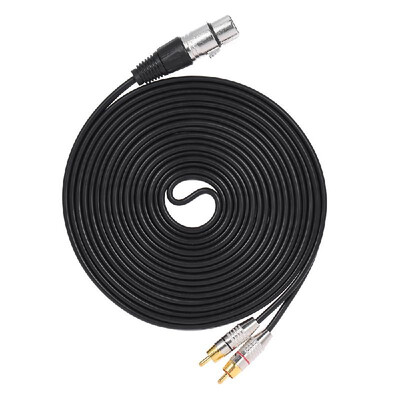 

1 XLR Female to 2 RCA Male Plug Stereo Audio Cable Connector Y Splitter Wire Cord 5m 164ft