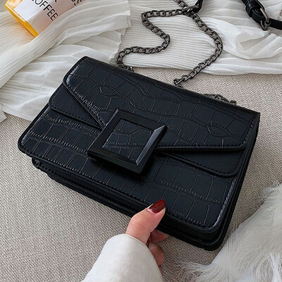 

Internet celebrity bag girl 2019 new Xia Xiao fresh oblique bag fashion 100 crocodile chain bag