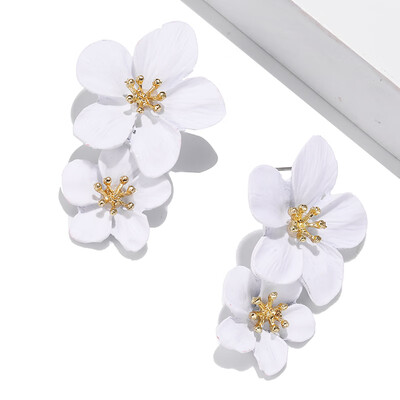 

Statement Big Flower Earrings For Women New Fashion Sweet Plant Drop Earrings Femme Brinco Temperament Wholesale Korean Jewelry