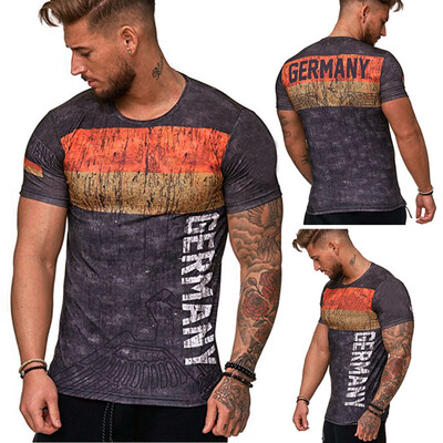 

Toponeto Summer Round Neck Short-sleeved 3D Printing T-shirt Trend World Cup Printing