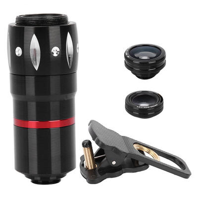 

Greensen 4 In 1 Clip-On 10X Zoom Wide Angle Macro Camera Telescope Fisheye for Universal Mobile Phone
