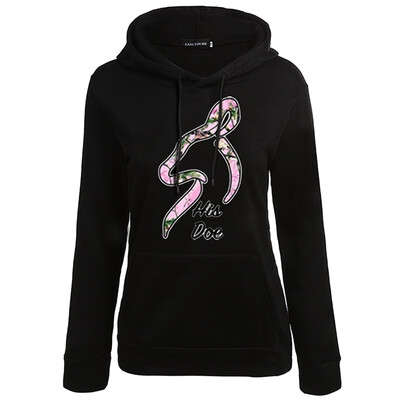 

His DOE Her BUCK Love Couples Long Sleeve Printing Hoodie Sweatshirt Sweater Casual Hooded Coat Pullover