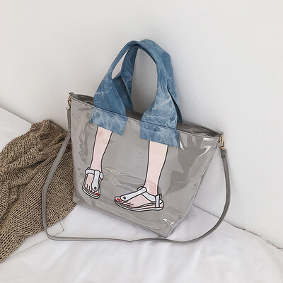 

New big bag female 2019 new Korean version of the wild single shoulder slung portable fashion printing large capacity tote bag