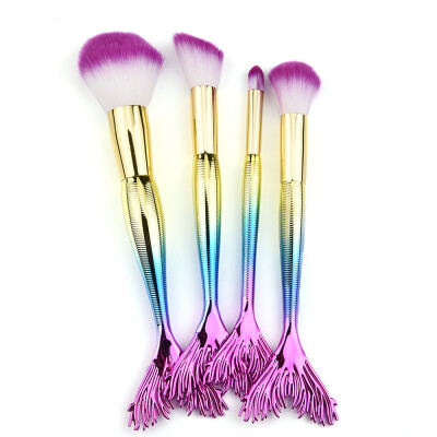 

Gobestart 4 Pcs Make Up Foundation Eyebrow Eyeliner Blush Cosmetic Concealer Brushes