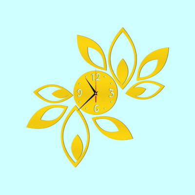 

〖Follure〗Big Flower Lotus DIY 3D Art Acrylic Mirror Wall Clock DIY Wall Sticker