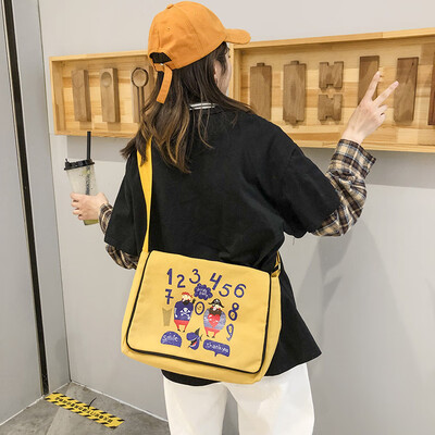 

The small bag of Mori Department has a feeling of the old girls slanting bag inswind cartoon students one-shoulder BAG canvas ba