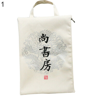 

Chinese Text Print Funny Tote Zipper Briefcase A4 File Folder Document Bag Pouch