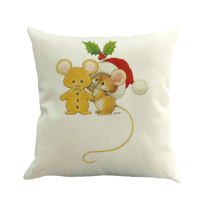 

〖Follure〗Christmas Cotton Linen Sofa Car Home Waist Cushion Cover Throw Pillow Case