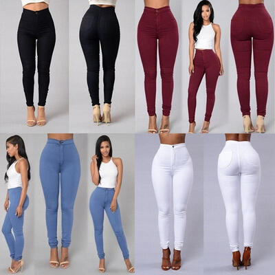 

Women Skinny High Waist Casual Jeans Stretch Denim Jeans Pants Pencil Trousers  M L XL 2XL 3XL