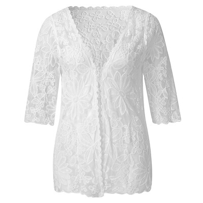 

Toponeto Women Ladies Lace Cardigan Tied Rope Cardigan Jacket Bikini Beach Cardigan