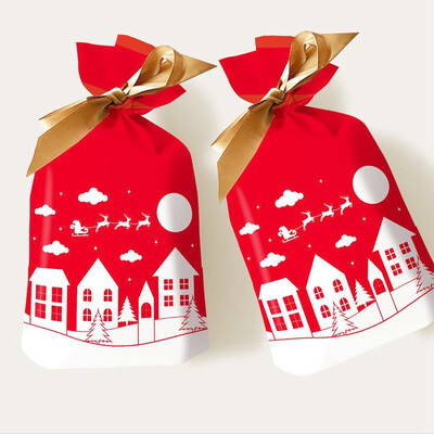 

New Christmas Sacks Candy Biscuit Drawstring Storage Bag for Stocking Presents DIY Craft&Christmas Decorations