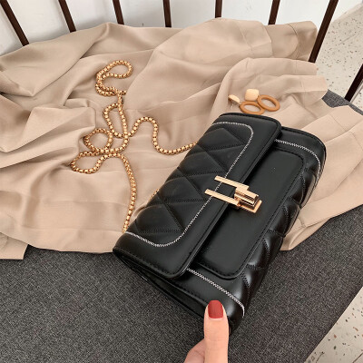 

Advanced foreign gas bag chic texture chain small square bag new 2019ins small fresh single shoulder oblique satchel bag