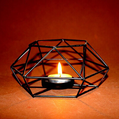

Black Metal Tealight Candle Holders Tabletop Decorative Candlestick Holder Home Wedding Accessories Decoration