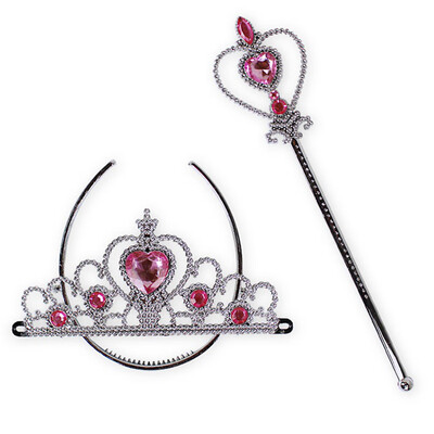 

2 Piece Kids Frozen Princess Inspired Accessories Girls Crown Hair Hoop Magical Wand Set