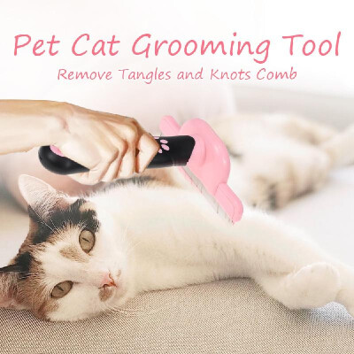 

Pet Cat Grooming Tool Remove Tangles&Knots Comb Non-slip Grip Handle Shedding Brushes for Cats