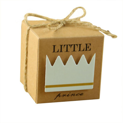 

50pcsset Newborn Baby Candy Box Little PrincePrincess Crown Candy Boxes Babyshower Party Gift Boxes Festive Party Supplies