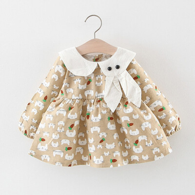 

Autumn Baby Dresses Casual Cartoon Animal Pattern Long Sleeve Dress Baby Girls Kids Toddler Pageant Sundress