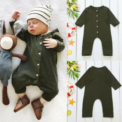 

Toddler Baby Boys Long Sleeve Button Warm Romper Bodysuit Jumpsuit Outfits Set