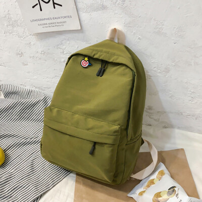 

Tailored Fashion Women Nylon Solid Color Capacity Student Backpack Travel Couple Bag