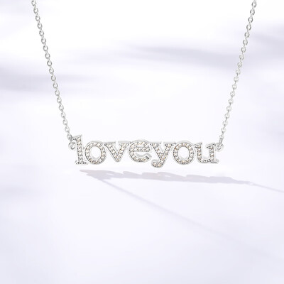 

Fashion 2019 Lettering I LOVE YOU Couple Pendant Necklaces For Women Men Lovers Charm Jewelry Sweet Best Friends Accessories