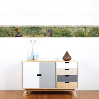 

〖Follure〗PVC Waterproof Tile Floor Waistline Wall Sticker For Kitchen Bathroom Decor