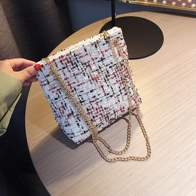 

Popular weaving wind small bag female 2019 new wave Korean version of the wild hit color Messenger bag fashion chain shoulder bag