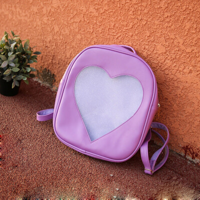 

Tailored Summer Candy Transparent Love Heart Shape Backpacks School Backpack Girls Bag BK