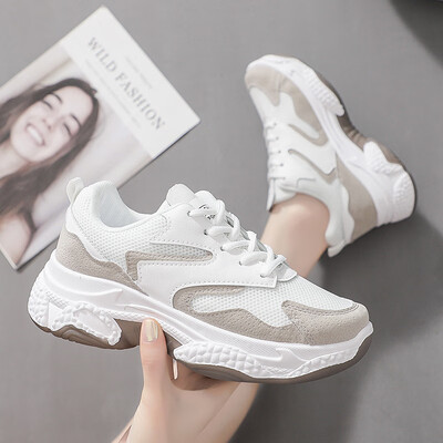 

Mhysa 2019 New Fashion Women Sneakers Thick Sole Ladies Platform Shoes Web Celebrity Chunky women Dad Sneakers Chaussures Femme