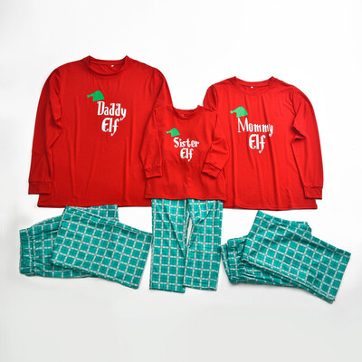 

Tailored Christmas Women Mom Printed Letter TopLattice Pants Xmas Family Clothes Pajamas