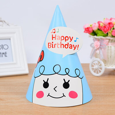 

FUNNYBUNNY Childrens Birthday Hat Adult Korean Paper Cartoon Party Birthday Cake Hat Children Birthday Party Decorations