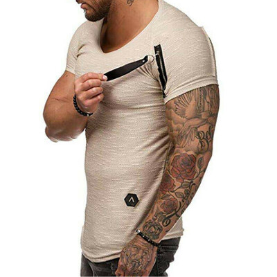 

SUNSIOM Men Slim Muscle Tank Top T-Shirt Casual Short Sleeve Gym Runing Fashion A-Shirt