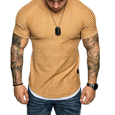 

Fashion Men Short Sleeve Tee Casual Hooded Hoodie Summer T-Shirt Top M-2XL