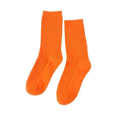 

Solid Color Vertical Stripe Women Cotton Soft Breathable Casual Tube Socks