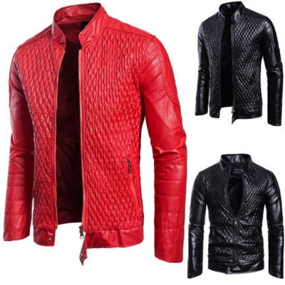 

MENS BLACK & Red REAL LEATHER JACKET VINTAGE SLIM FIT RETRO GENUINE NEW -2XL