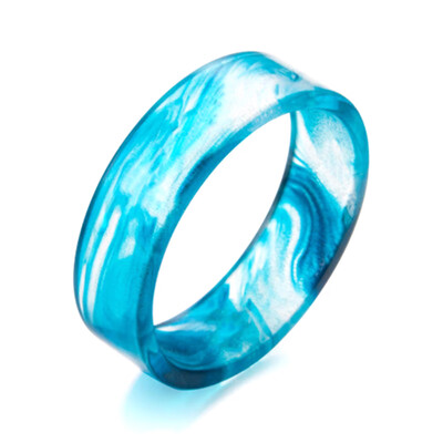 

Glue Resin Ring Ink Painting Decorative Pattern Blue Purple Red Resin Ring