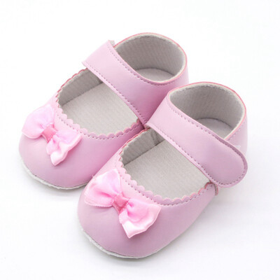 

Baby Girls Toddler Infant First Walkers Spring Soft Sole Non-Slip PU Princess Casual Shoes with Bowknot